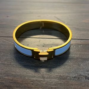 Hermes white and gold bracelet
